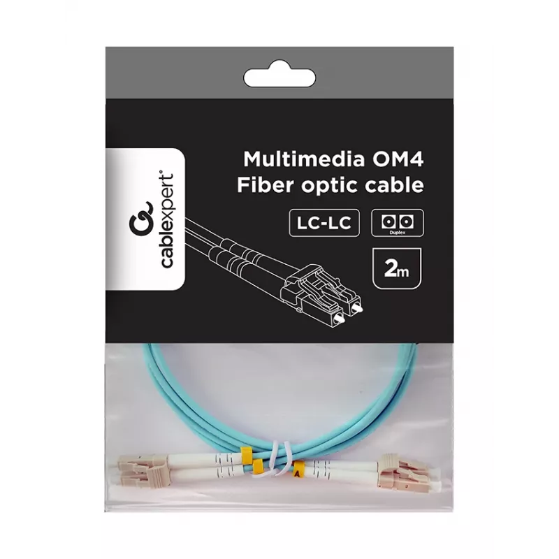 GEMBIRD Καλώδιο οπτικής ίνας πολύτροπης Duplex OM4 50/125, LC/LC, 2 m