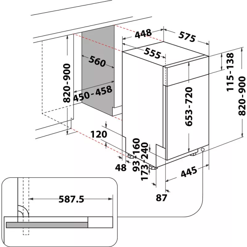 Whirlpool WSBC 3M27 X Εντοιχιζόμενο 10 σερβίτσια