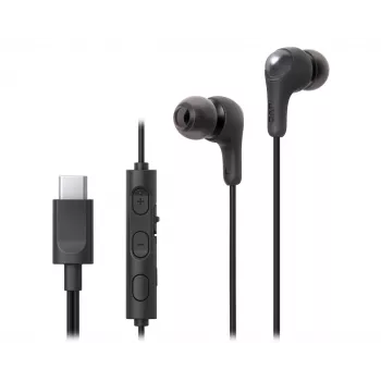 JVC HA-FR9UC ενσύρματα ακουστικά ψείρες, USB-C, driver 9,2 mm, μικρόφωνο και χειριστήριο στο καλώδιο, 1,2 m, μαύρα