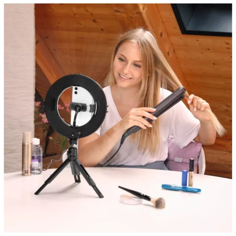 Hama SpotLight Smart 80 II φωτιστικό δακτύλιος LED, σετ για smartphone, με μίνι τρίποδο