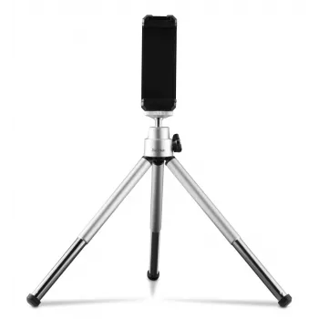 Hama Fancy 2in1 Μίνι τρίποδο για κινητό & κάμερα (¼), Ταξιδιωτικό τρίποδο, 16 cm, ασημί