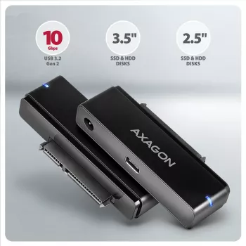 Axagon ADSA-FPX USB-C 10Gbps FAST PORT X Προσαρμογέας για SSD/HDD 2,5 ιντσών/3,5 ιντσών