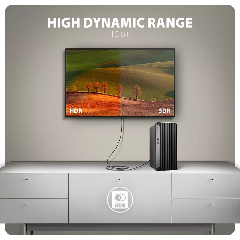 Καλώδιο Axagon RVD-HI20C2 DisplayPort -> HDMI 2.0b 1,8m, 4K/60Hz