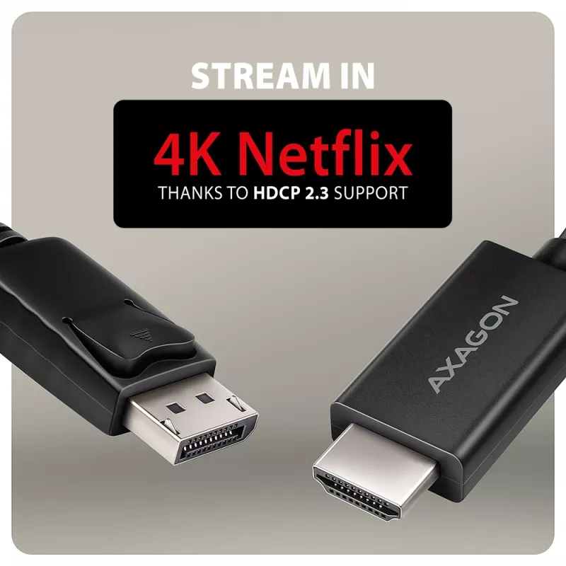 Καλώδιο Axagon RVD-HI20C2 DisplayPort -> HDMI 2.0b 1,8m, 4K/60Hz