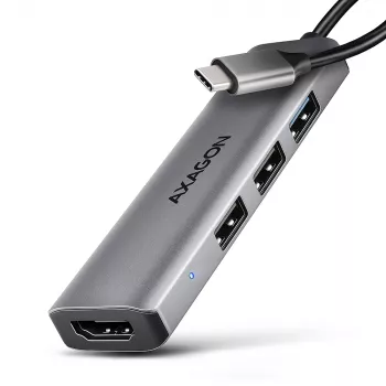 Hub Axagon HMC-H3A USB 5Gbps, 3x USB-A, HDMI 4k/30Hz, καλώδιο USB-C 15cm