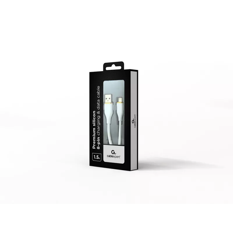 GEMBIRD Premium σιλικόνης καλώδιο φόρτισης και δεδομένων 8-Pin, 1,5 m – Λευκό