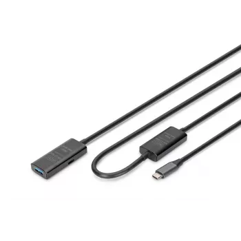 DIGITUS Ενεργό καλώδιο επέκτασης USB-C – 5G USB 3.2 Gen1 USB-C – USB-A (M/F) – 10 m