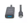 DIGITUS Ενεργό καλώδιο επέκτασης USB-C – 5G USB 3.2 Gen1 USB-C – USB-A (M/F) – 10 m