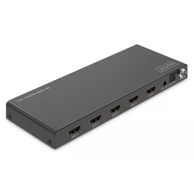 DIGITUS Διακόπτης HDMI 4x1 - 8K/60Hz (4:4:4), Toslink, Stereo, Έλεγχος EDID