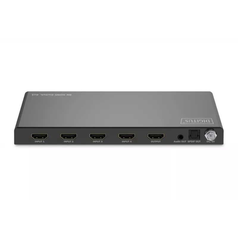 DIGITUS Διακόπτης HDMI 4x1 - 8K/60Hz (4:4:4), Toslink, Stereo, Έλεγχος EDID