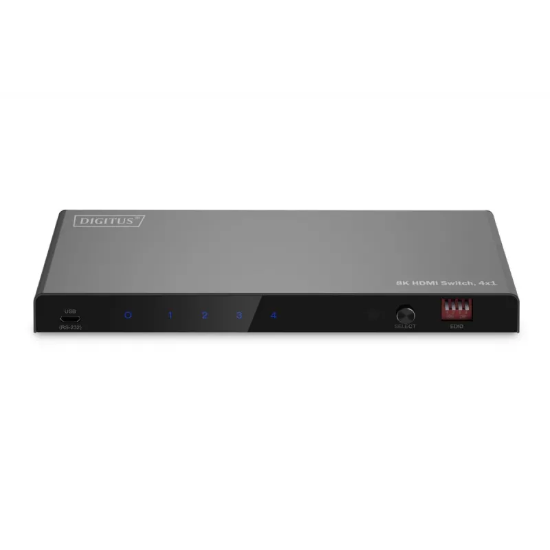 DIGITUS Διακόπτης HDMI 4x1 - 8K/60Hz (4:4:4), Toslink, Stereo, Έλεγχος EDID