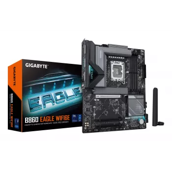 GIGABYTE B860 EAGLE WIFI6E Μητρική - Intel Core Ultra Series CPUs, 12+1+2+1 φάσεις VRM, έως 9066 MHz DDR5, 1xPCIe 5.0 + 2xPCIe 4.0 M.2, 2,5 GbE LAN, WIFI 6E, USB 3.2 Gen 2x2