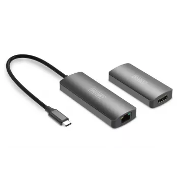 DIGITUS Σετ επέκτασης βίντεο USB-C - HDMI 4K/120Hz CAT6 30m