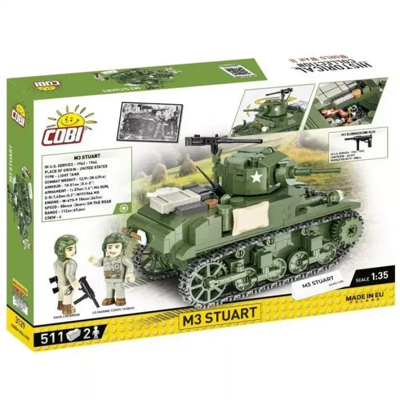 Σετ τουβλάκια Cobi Blocks M3 Stuart, 511 τεμάχια, συμβατό με άλλες μάρκες