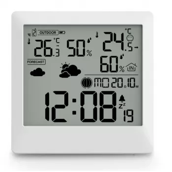 Hama 00222238 Ψηφιακός μετεωρολογικός σταθμός Λευκό LED Θερμόμετρο-υγρόμετρο εσωτερικού-εξωτερικού χώρου
