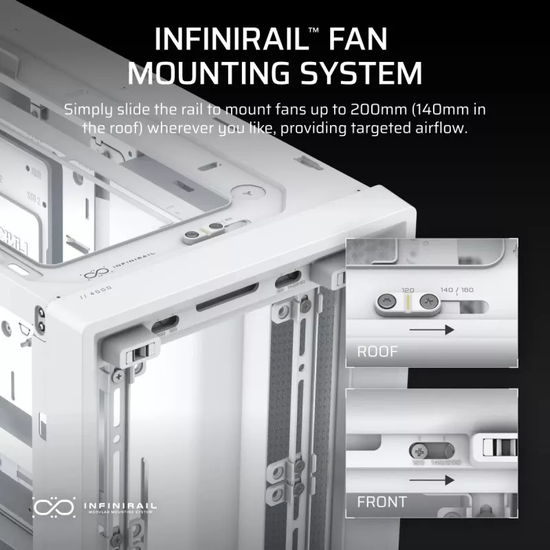 CORSAIR Mid-tower - θήκη Midi Frame 4000d λευκό