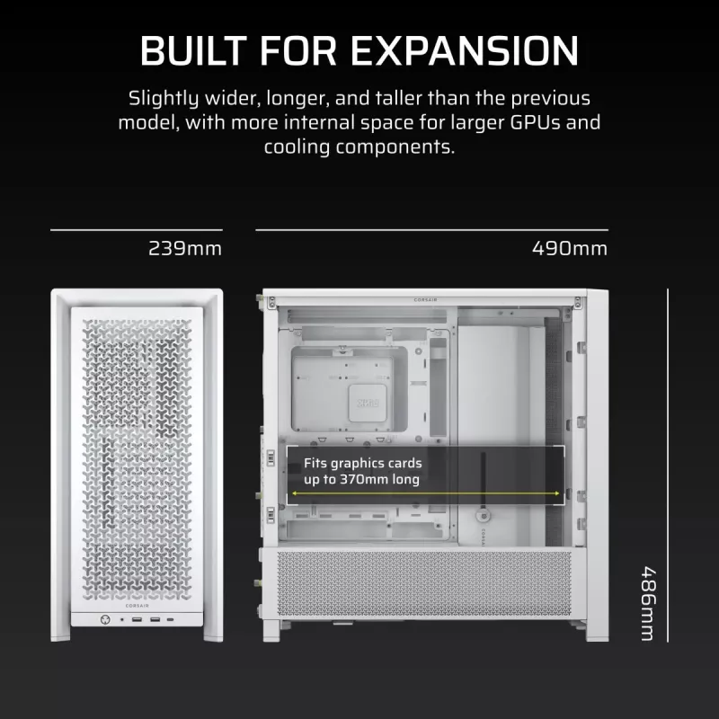 CORSAIR Mid-tower - θήκη Midi Frame 4000d λευκό