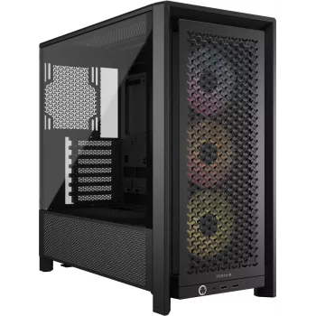 Κουτί PC CORSAIR FRAME 4000D RS ARGB Midi Tower μαύρο — ATX/Micro-ATX/Mini-ITX, tempered glass, ανεμιστήρες ARGB, έως 370 mm GPU