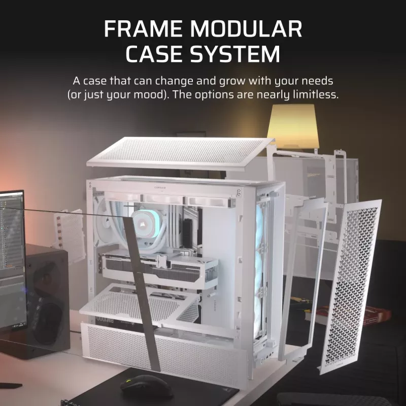 CORSAIR Mid-tower - θήκη Midi Frame 4000d Rs ArGB λευκό