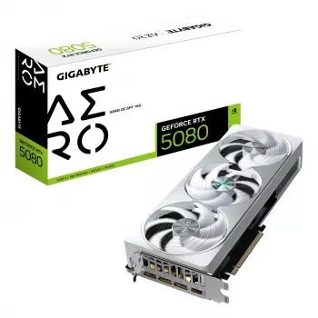 GIGABYTE GeForce RTX 5080 AERO OC SFF 16G κάρτα γραφικών - 16 GB GDDR7, 256 Bit, PCI-E 5.0, 2730 MHz πυρήνας, 3 x DisplayPort, 1 x HDMI, GV-N5080AERO OC-16GD