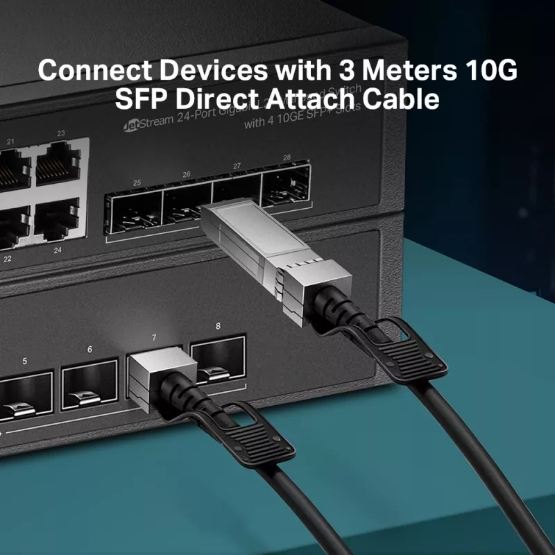TP-Link 3 Meter 10G SFP+ Direct Attach Καλώδιο, 3 m, DAC, SFP+, SFP+