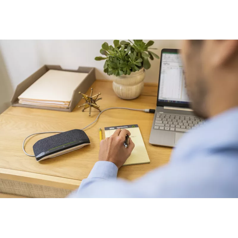 HP Poly Sync 10 USB-A USB-C Speakerphone, PC, ασημί, 0.715 m, IP64, Windows 10, Windows 11, MacOS