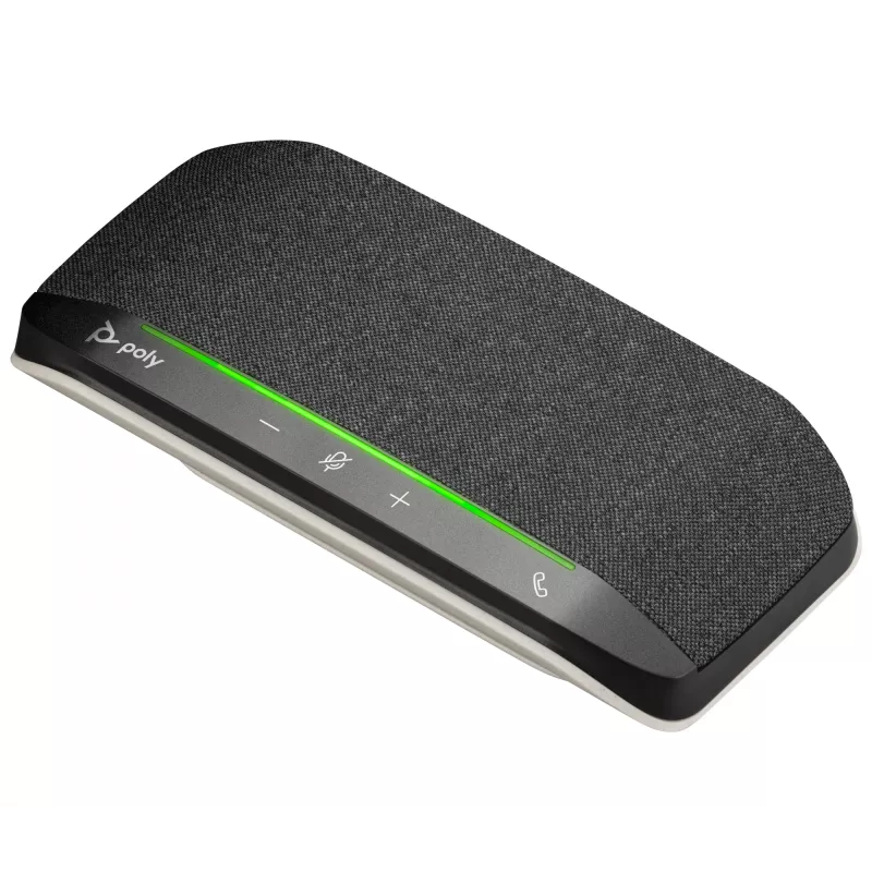 HP Poly Sync 10 USB-A USB-C Speakerphone, PC, ασημί, 0.715 m, IP64, Windows 10, Windows 11, MacOS