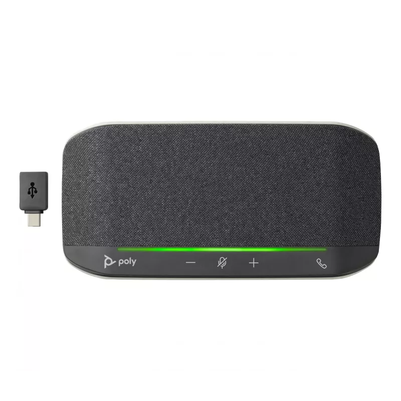 HP Poly Sync 10 USB-A USB-C Speakerphone, PC, ασημί, 0.715 m, IP64, Windows 10, Windows 11, MacOS