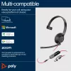 HP Poly Blackwire 5210 Μονοφωνικό Headset USB-C + Βύσμα 3.5mm + Προσαρμογέας USB-C/A
