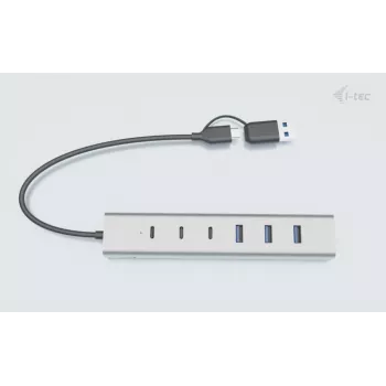 i-tec USB-C/USB-A Μεταλλικό HUB φόρτισης 7 θυρών (3x USB-C, 4x USB-A)