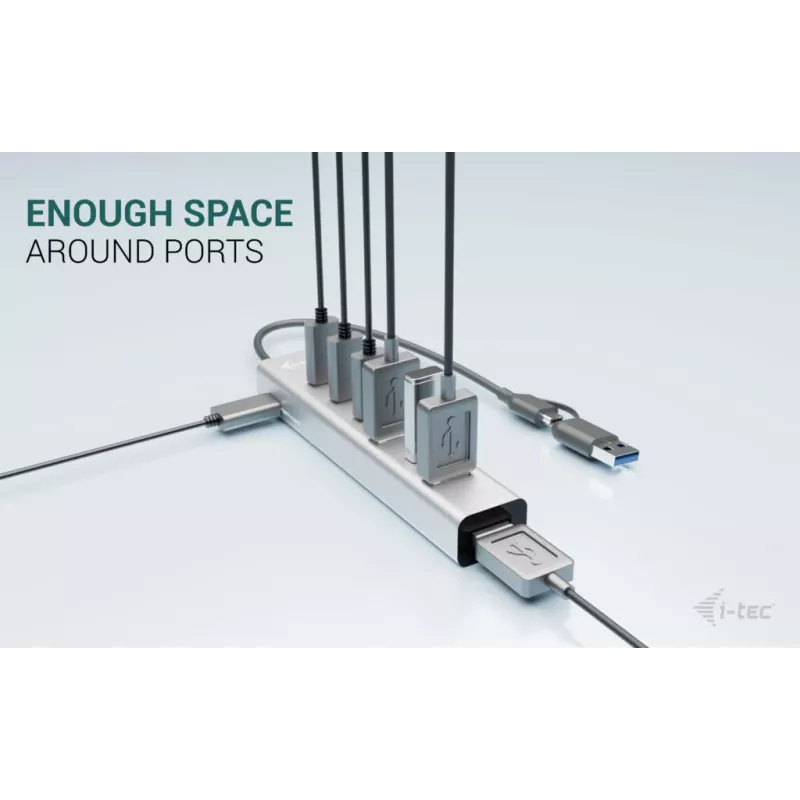 i-tec USB-C/USB-A Μεταλλικό HUB φόρτισης 7 θυρών (3x USB-C, 4x USB-A)
