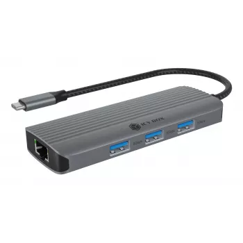 ICY BOX IB-DK4034a-CPD Ενσύρματο USB 3.2 Gen 1 (3.1 Gen 1) Type-C Αλουμίνιο, Ασημί
