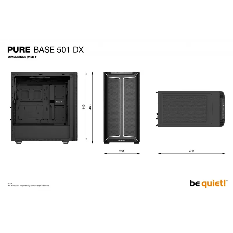 Κουτί υπολογιστή be quiet! Pure Base 501 DX Μαύρο Midi Tower