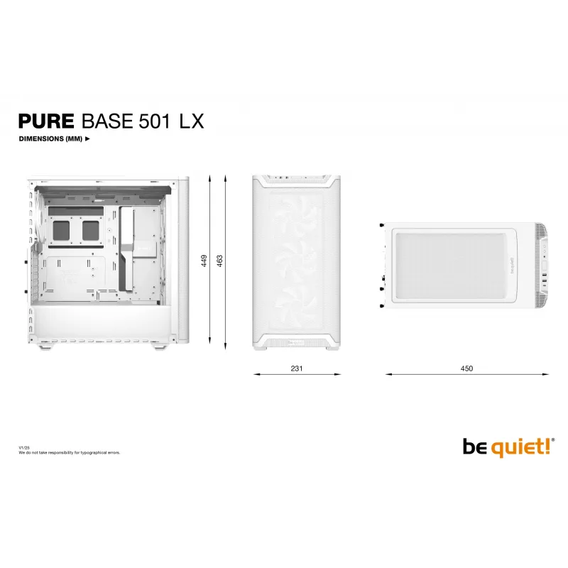 Κουτί υπολογιστή be quiet! Pure Base 501 LX White Midi Tower