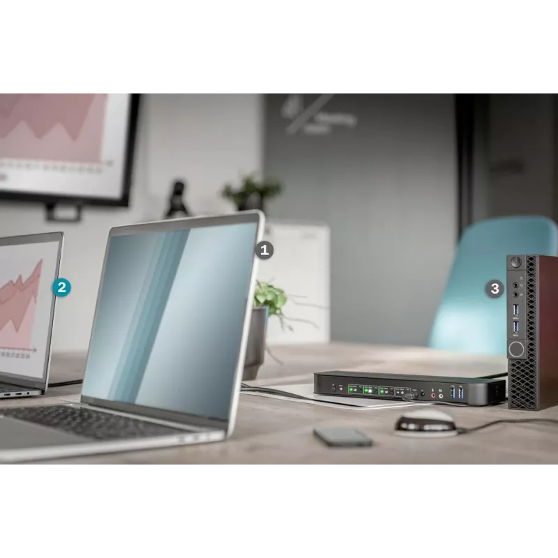 Διακόπτης KVM DIGITUS 4x1 DP DP/HDMI Out USB 4Kx2K 60Hz