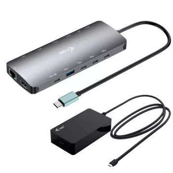 i-tec Metal USB-C Nano 3x Display Dock, 2x HDMI 1x USB-C Video με Power Delivery 140W + Καθολικός φορτιστής 140 W
