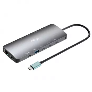 i-tec Metal USB-C Nano 3x Display Dock, 2x HDMI 1x USB-C Video με Power Delivery 140W + Καθολικός φορτιστής 140 W