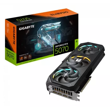 Κάρτα γραφικών GIGABYTE GeForce RTX 5070 GAMING OC 12G - 12 GB GDDR7, 192 Bit, PCI-E 5.0, 2625 MHz πυρήνας, 3 x DP 2.1a, 1 x HDMI 2.1b, NVIDIA DLSS 4, GV-N5070GAMING OC-12GD