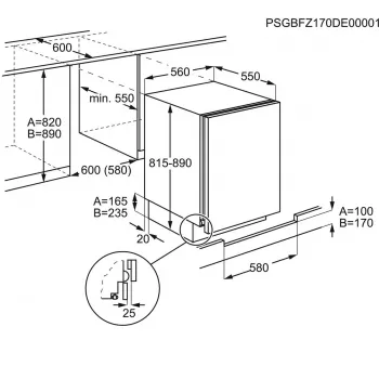 Electrolux Serie 600 LXB2AE82S ψυγείο εντοιχιζόμενο 127 L λευκό
