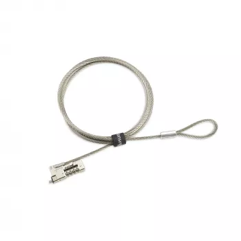 Kensington λεπτό NanoSaver 2.0 EQ κλειδαριά laptop με συνδυασμό, 1,8 m, Kensington, κλειδαριά με αριθμούς, ανοξείδωτο χάλυβας, χάλυβας ψευδαργύρου, ασημί
