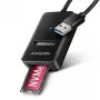Θήκη SSD AXAGON ADM2-AM USB-A 10 Gbit/s για μεμονωμένο δίσκο M.2 NVMe/SATA, USB 3.2 Gen 2, καλώδιο 10 cm, μαύρο