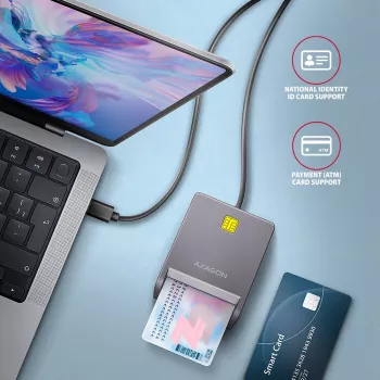 Αναγνώστης καρτών Axagon CRE-SM3TC USB 2.0 Type-C γκρι SmartMedia