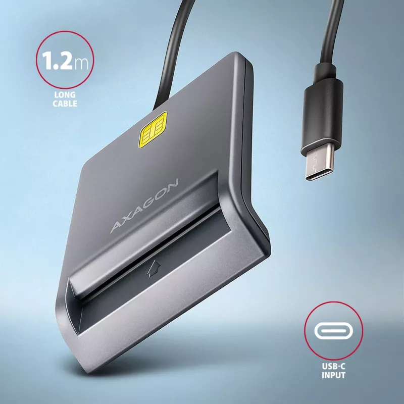 Αναγνώστης καρτών Axagon CRE-SM3TC USB 2.0 Type-C γκρι SmartMedia