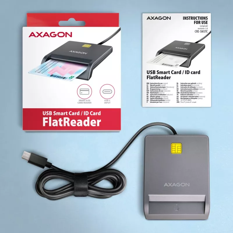 Αναγνώστης καρτών Axagon CRE-SM3TC USB 2.0 Type-C γκρι SmartMedia