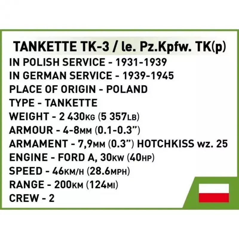 Cobi Blocks Tankette TK-3 σετ κατασκευής – 323 τεμάχια