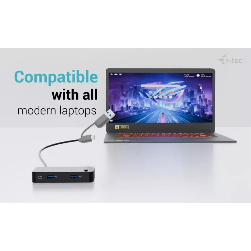i-tec Universal KVM HUB 2x USB-C 2x USB-A 3.0 5000 Mbit/s μαύρο