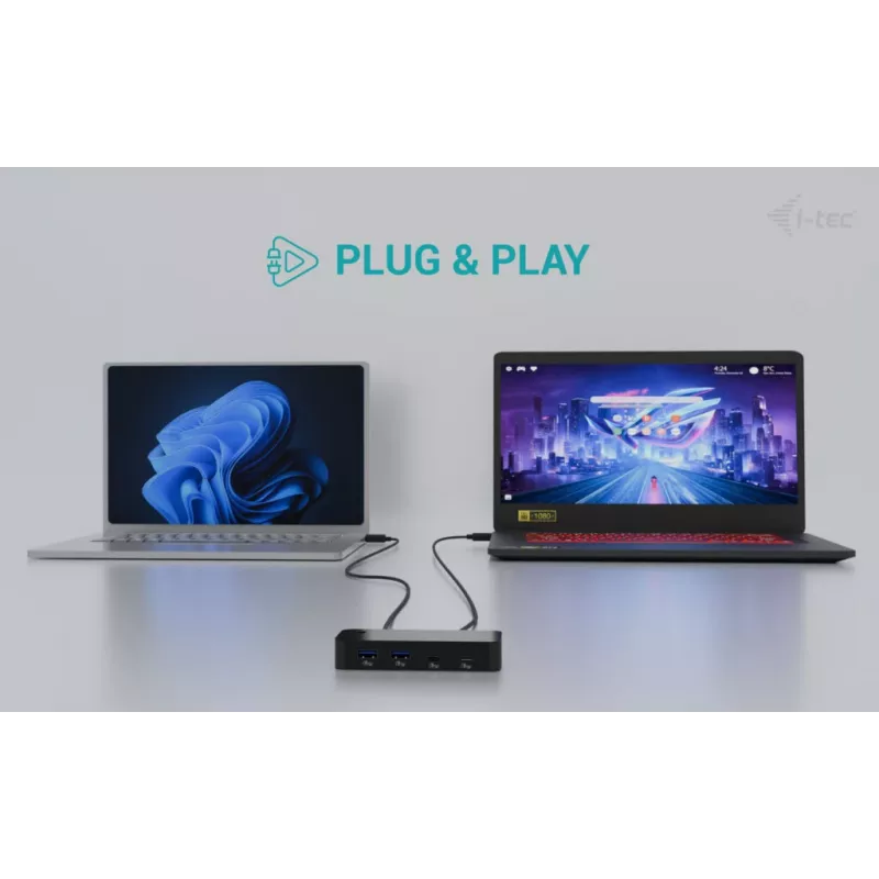 i-tec Universal KVM HUB 2x USB-C 2x USB-A 3.0 5000 Mbit/s μαύρο