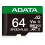 Κάρτα MicroSDXC ADATA Speed Plus 64 GB UHS Class 3 Μοντέλο UD64GUI3V30A2SP-RA1