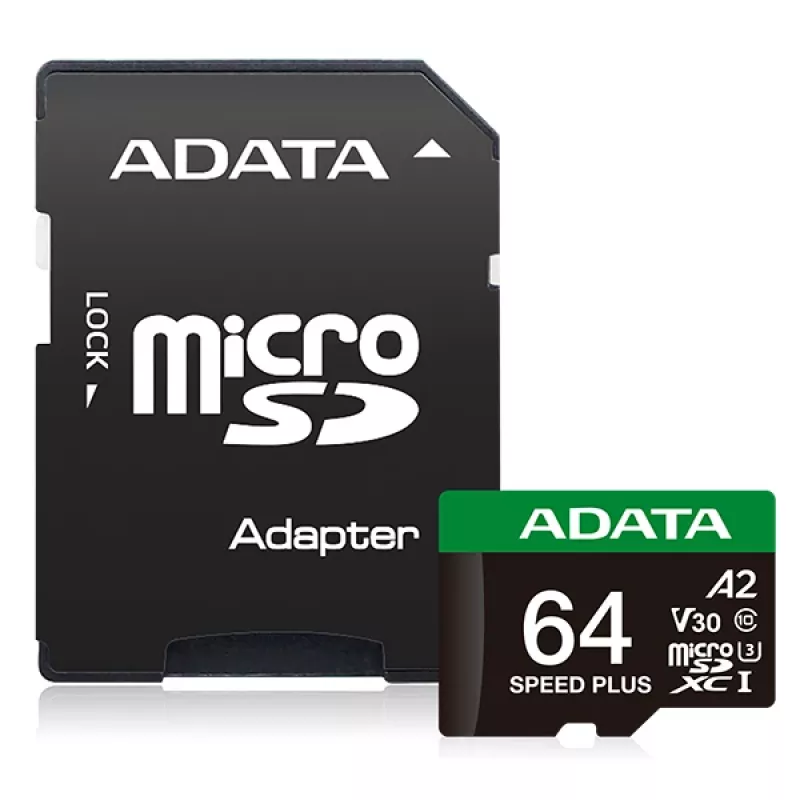 Κάρτα MicroSDXC ADATA Speed Plus 64 GB UHS Class 3 Μοντέλο UD64GUI3V30A2SP-RA1