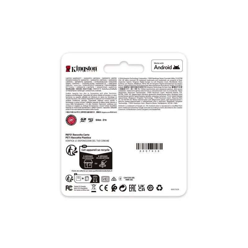Kingston Technology 1TB microSDXC Canvas Go Plus Gen4 200R A2 U3 ατομική συσκευασία χωρίς αντάπτορα